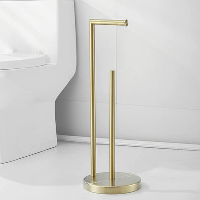 Support porte-papier toilette VidaXL Pierrefonds en chrome avec double tige, design moderne et pratique pour salle de bain.