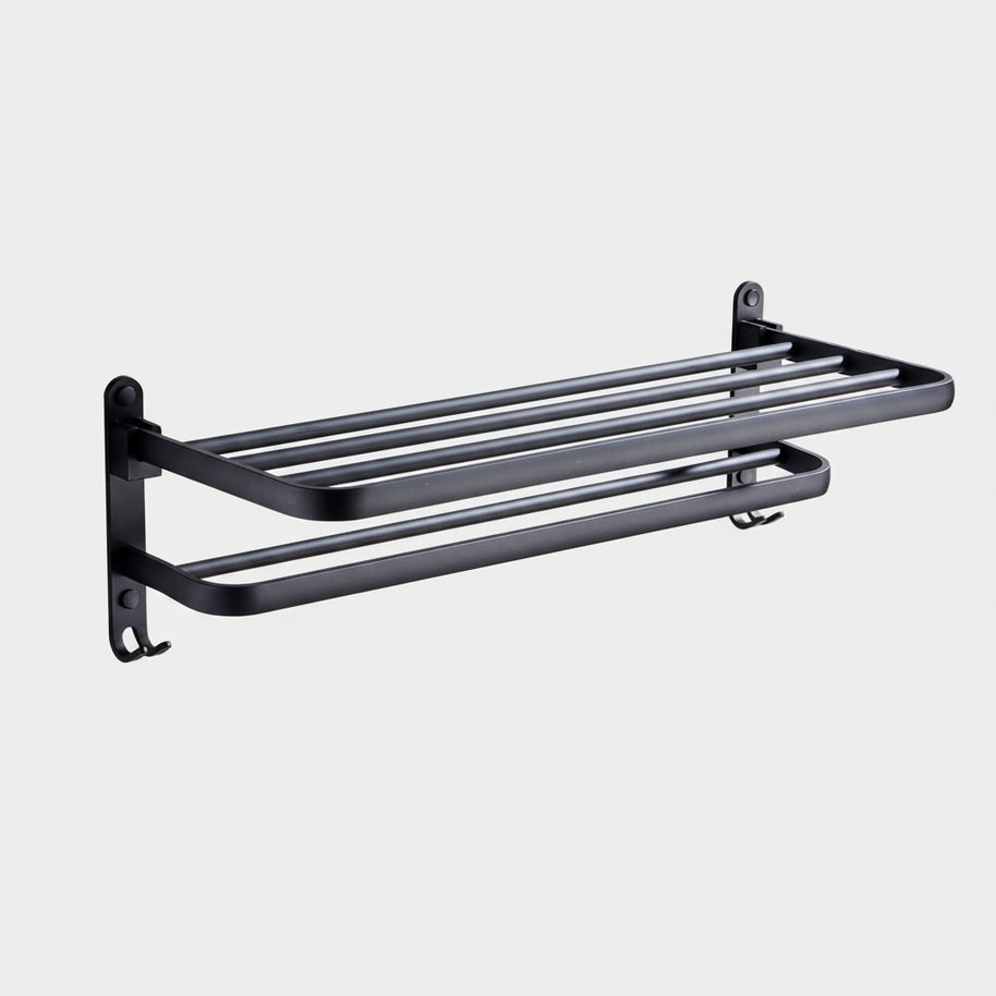 Porte-serviette BUEA de VidaXL en métal, design simple, fixé au mur, pour salle de bain ou cuisine, 40 cm de long.