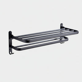 Porte-serviette BUEA de VidaXL en métal, design simple, fixé au mur, pour salle de bain ou cuisine, 40 cm de long.
