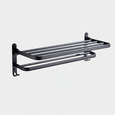 Porte-serviette BUEA de VidaXL en métal, design simple, fixé au mur, pour salle de bain ou cuisine, 40 cm de long.