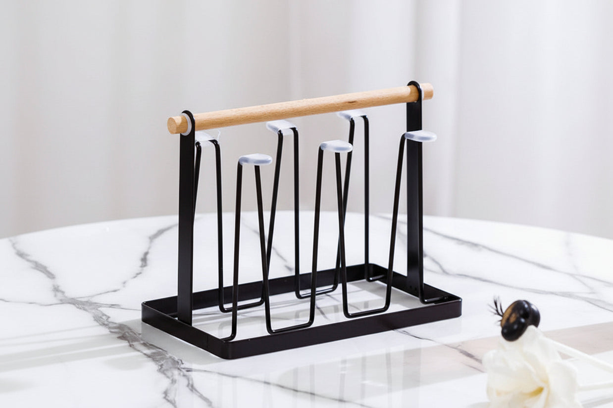 Porte-tasse blanc Gunwi de VidaXL en métal avec support pour tasse ou mug, design moderne et pratique.