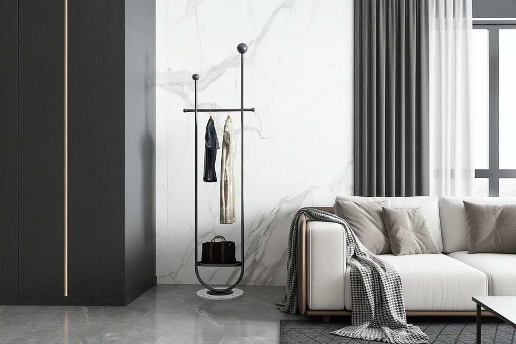 Light Luxury Clothes And Hats Hanger Floor To Floor Iron Art Simple And Modern - HAUSSLYON