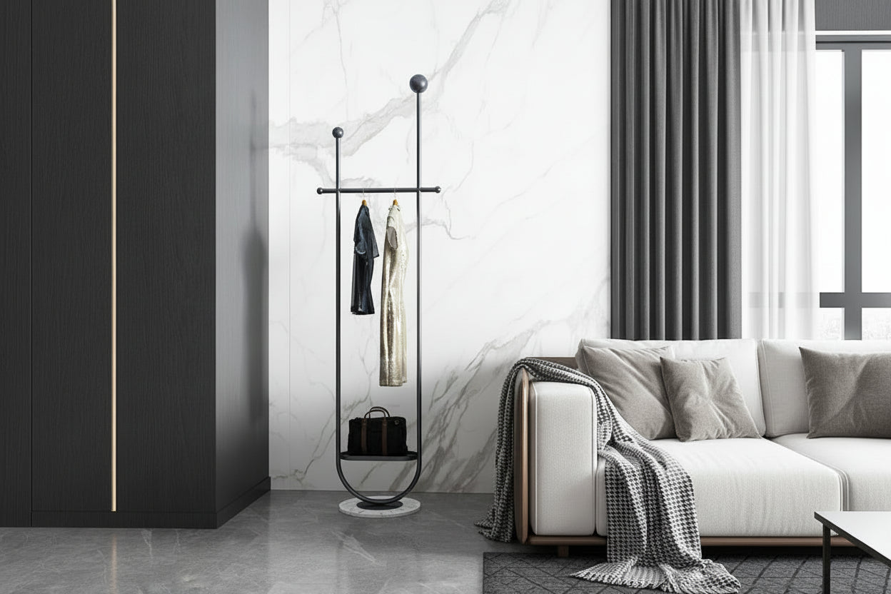 Light Luxury Clothes And Hats Hanger Floor To Floor Iron Art Simple And Modern - HAUSSLYON