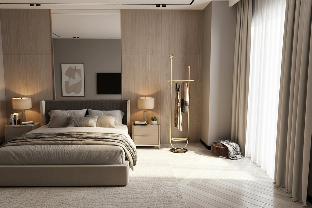 Light Luxury Clothes And Hats Hanger Floor To Floor Iron Art Simple And Modern - HAUSSLYON