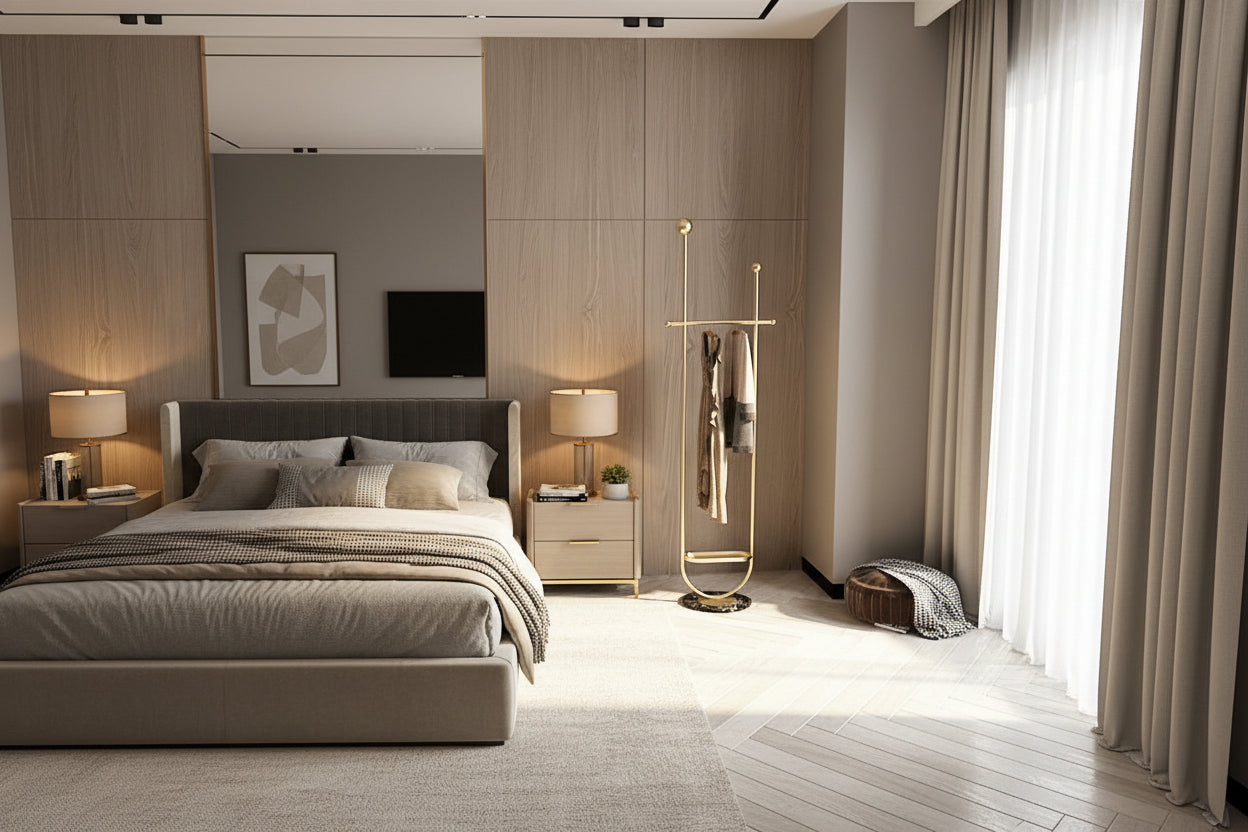Light Luxury Clothes And Hats Hanger Floor To Floor Iron Art Simple And Modern - HAUSSLYON