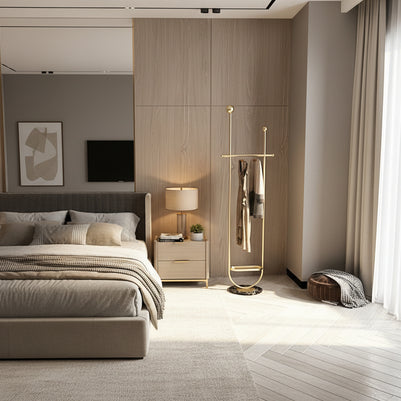 Light Luxury Clothes And Hats Hanger Floor To Floor Iron Art Simple And Modern - HAUSSLYON