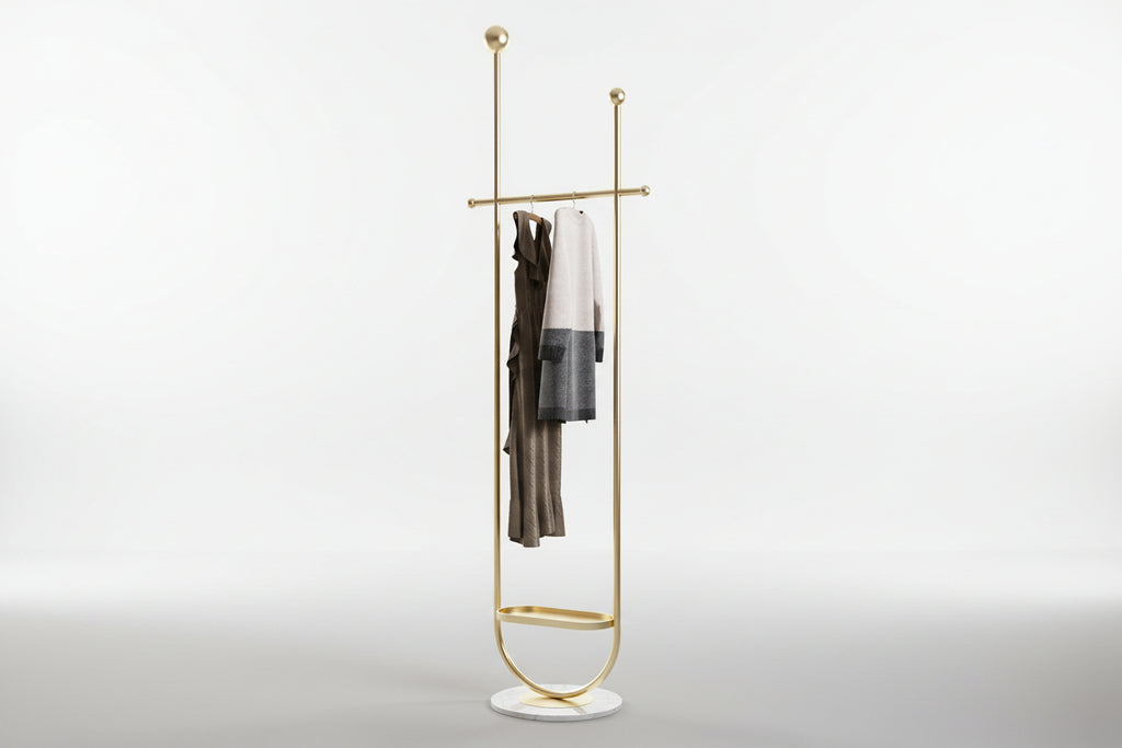 Light Luxury Clothes And Hats Hanger Floor To Floor Iron Art Simple And Modern - HAUSSLYON