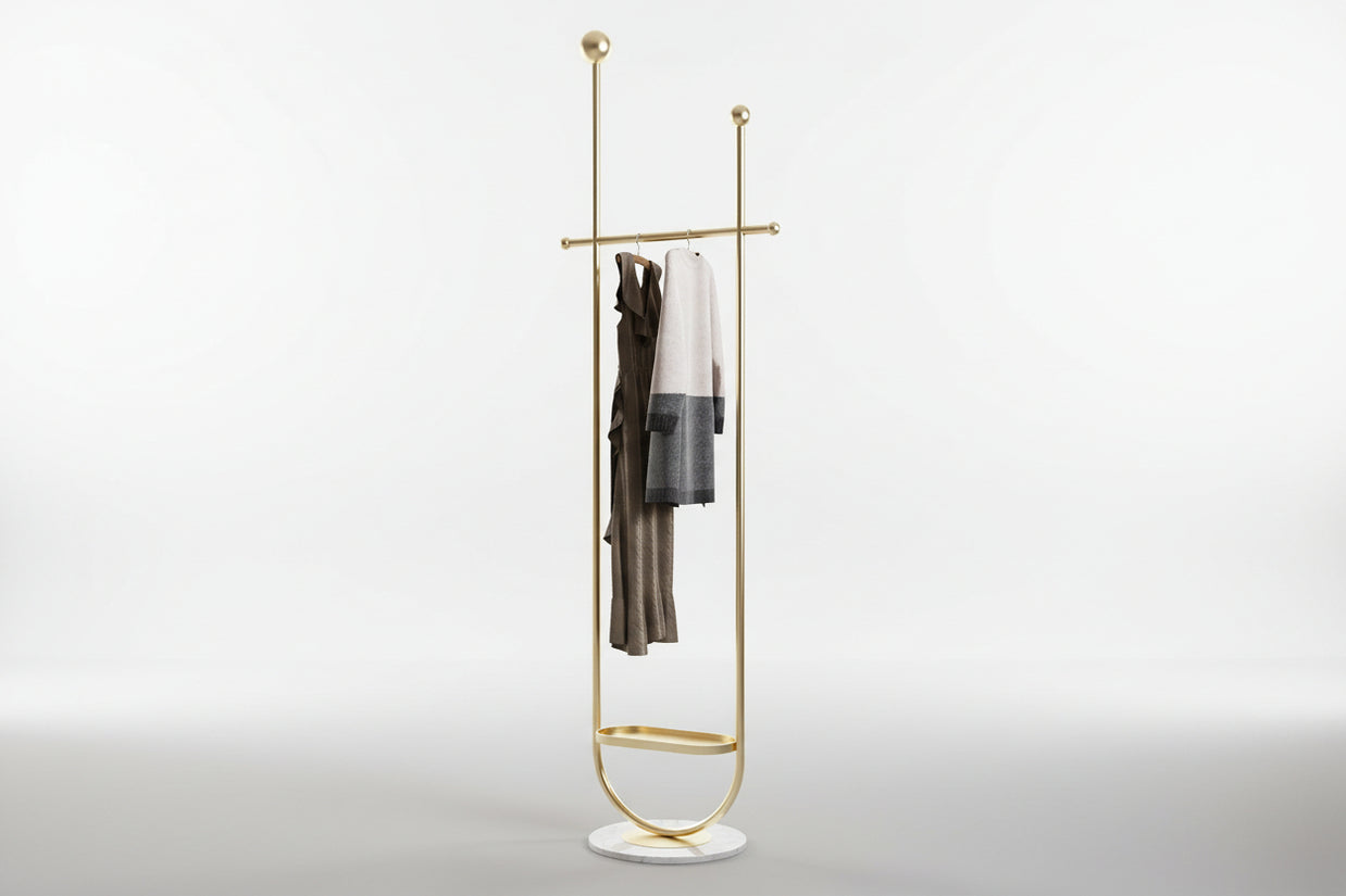 Light Luxury Clothes And Hats Hanger Floor To Floor Iron Art Simple And Modern - HAUSSLYON