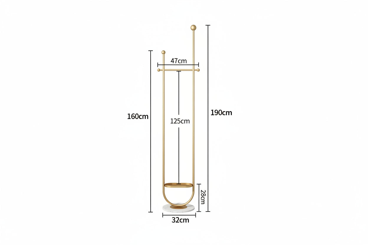 Light Luxury Clothes And Hats Hanger Floor To Floor Iron Art Simple And Modern - HAUSSLYON