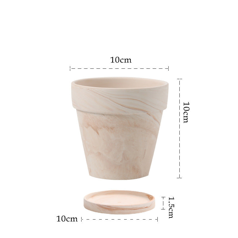 Pot de fleur VidaXL Latte, en céramique beige, sans plateau, de 10 cm de diamètre, idéal pour décoration intérieure et extérieure.