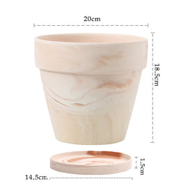 Gradient Macchiato Red And White Pottery Natural Pot Vegetarian Burning Breathable And Absorbent Large Type Green Plants Meaty - HAUSSLYON