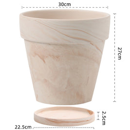 Gradient Macchiato Red And White Pottery Natural Pot Vegetarian Burning Breathable And Absorbent Large Type Green Plants Meaty - HAUSSLYON