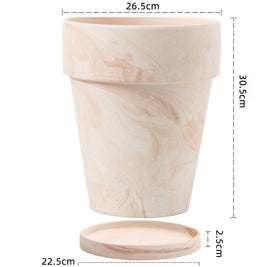 Gradient Macchiato Red And White Pottery Natural Pot Vegetarian Burning Breathable And Absorbent Large Type Green Plants Meaty - HAUSSLYON