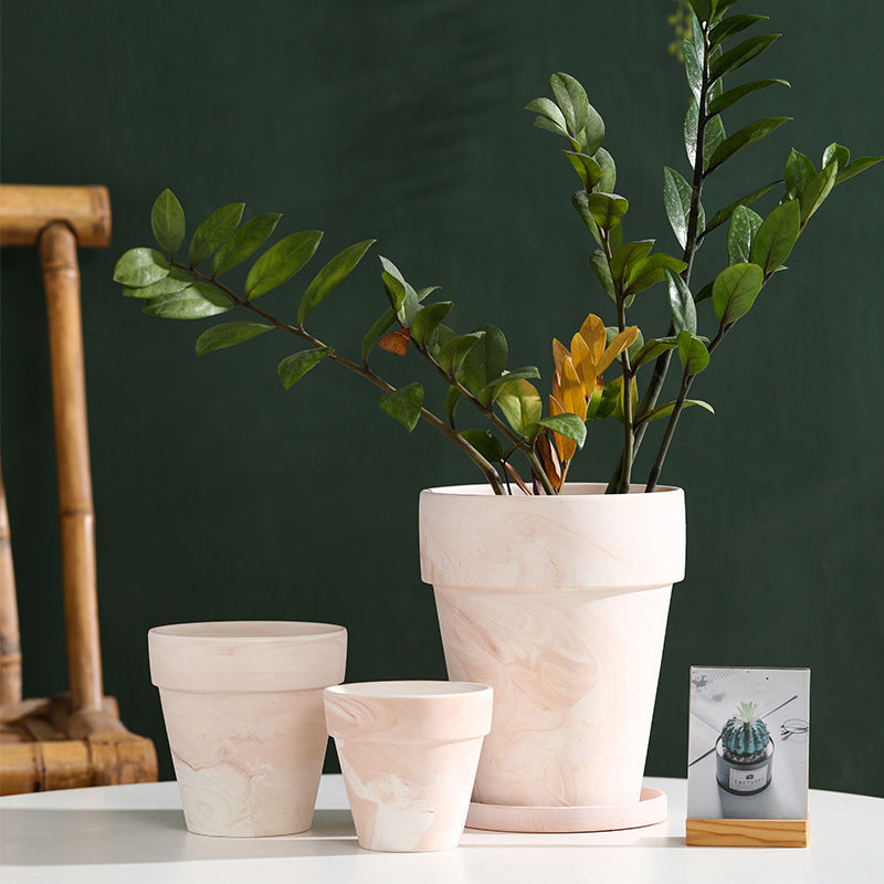 Pot de fleurs VidaXL Latte sans plateau, en céramique, de 0 à 10 cm, parfait pour plantes d'intérieur ou d'extérieur.
