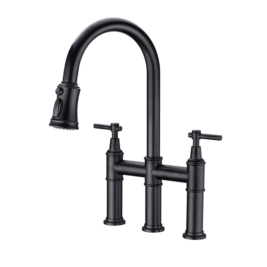 Robinet de cuisine noir VidaXL Barcelone, robinet à levier avec finition moderne, pour évier de cuisine.