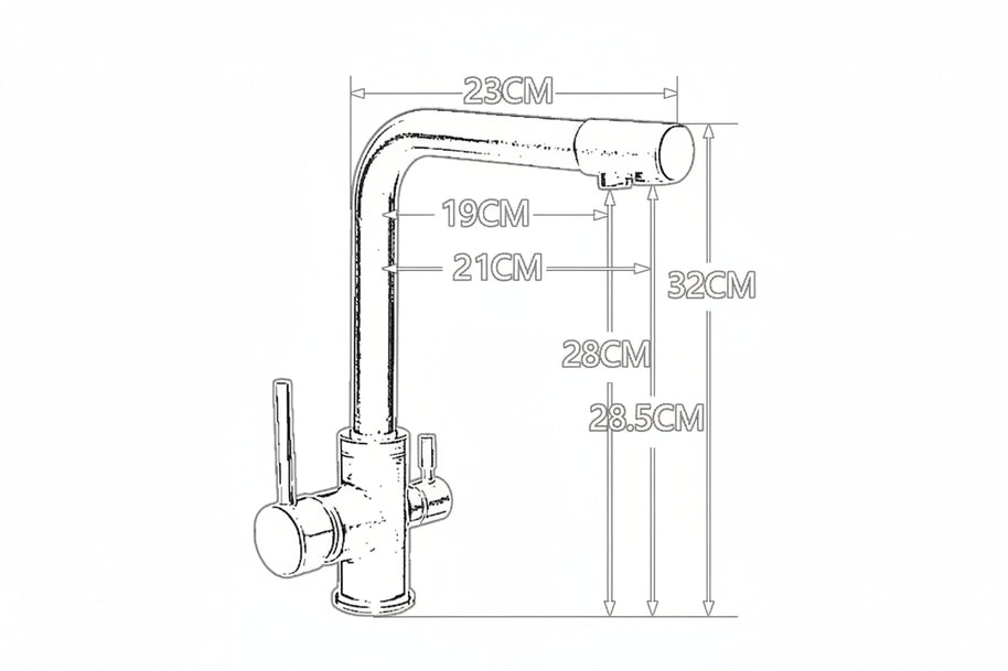 Robinet de cuisine Chandler VidaXL en finition or avec manche tournant et bec flexible, installé sur un évier moderne.