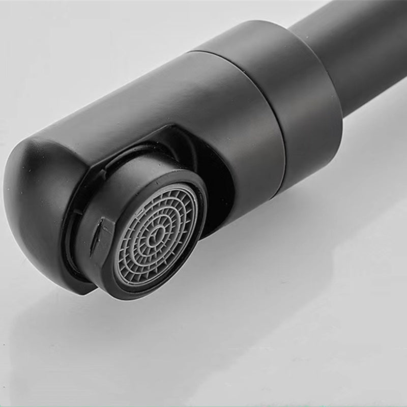 Robinet de cuisine noir Kitchener de VidaXL, avec poignée et bec tournant, pour évier de cuisine.