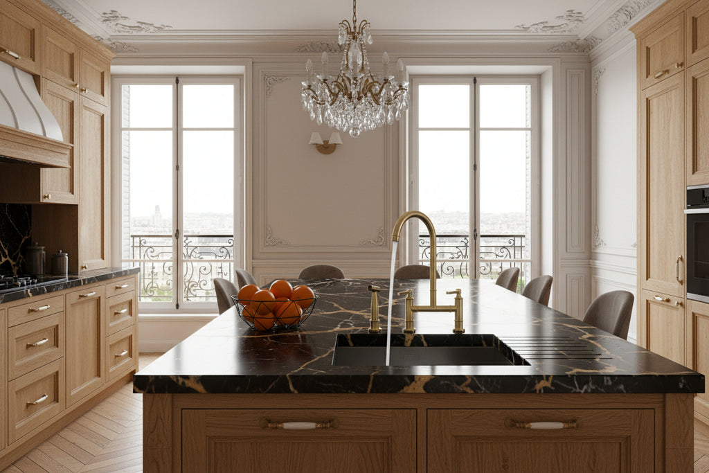 European Style Full Brass Golden Basin Faucet - HAUSSLYON