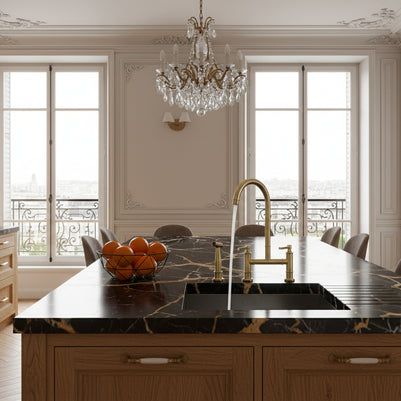European Style Full Brass Golden Basin Faucet - HAUSSLYON