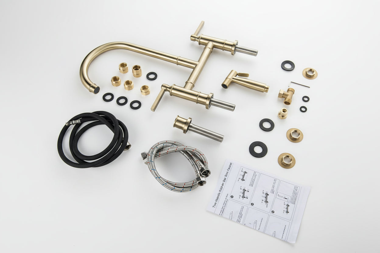 European Style Full Brass Golden Basin Faucet - HAUSSLYON