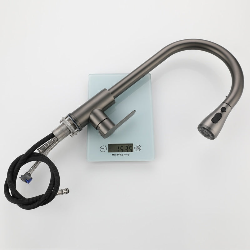 Kitchen Stainless Steel Retractable Rotating Faucet - HAUSSLYON