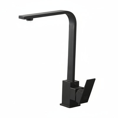 Black paint seven-character square kitchen faucet - HAUSSLYON