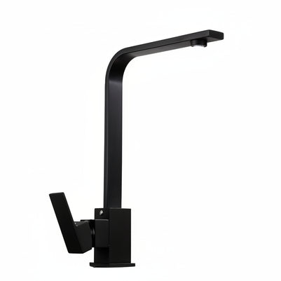 Black paint seven-character square kitchen faucet - HAUSSLYON