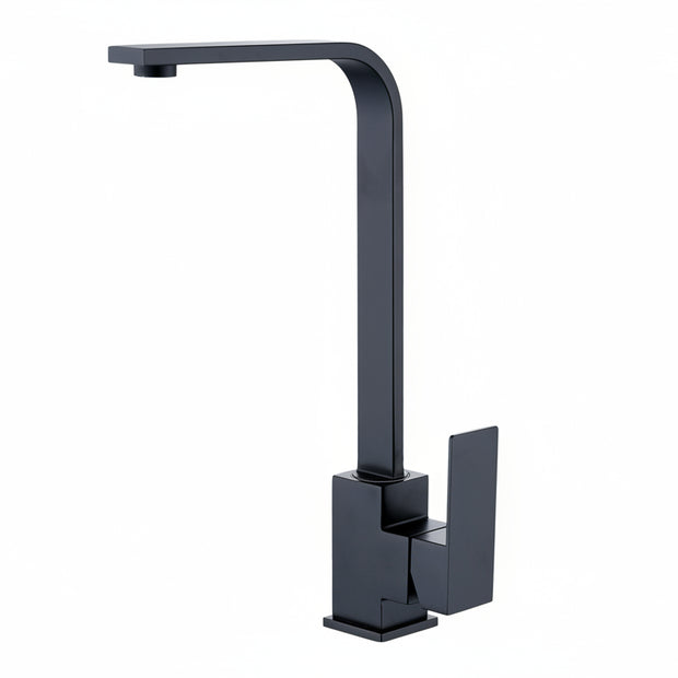 Black paint seven-character square kitchen faucet - HAUSSLYON