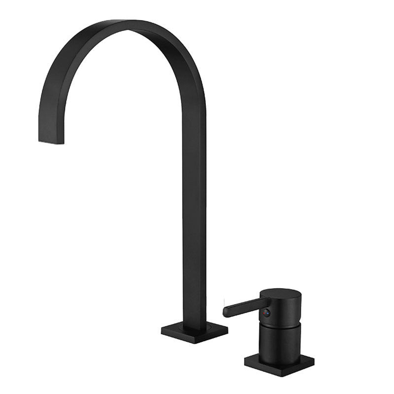 Robinet de salle de bain Kotto VidaXL en chrome, vue en gros plan avec poignée et finition brillante.