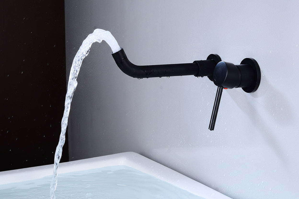 All copper buried wall concealed hot and cold basin faucet - HAUSSLYON