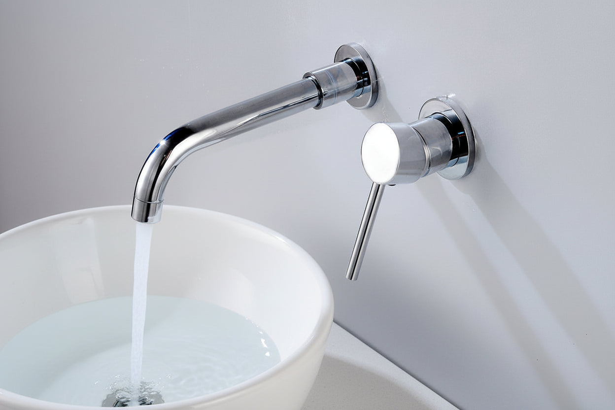 All copper buried wall concealed hot and cold basin faucet - HAUSSLYON
