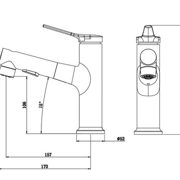 Copper Body Can Be Pulled White Multi-gear Adjustment Hot And Cold Faucet - HAUSSLYON