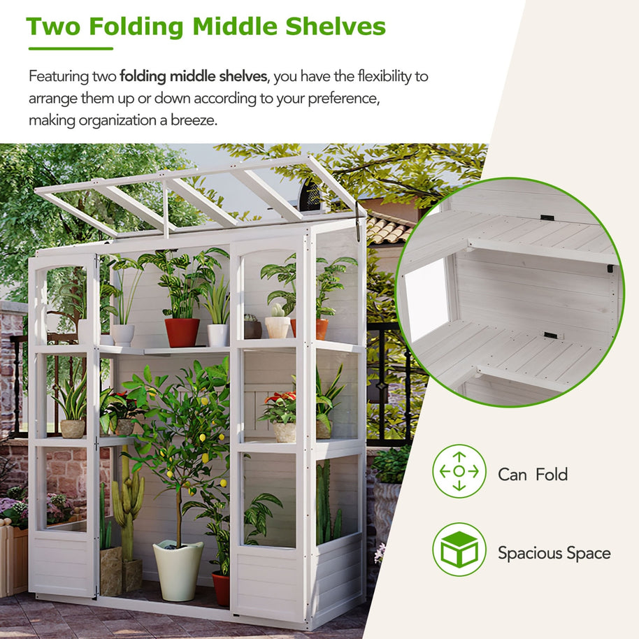 Serre Florence blanche de VidaXL pour jardinage, structure en métal léger pour serre domestique et jardinage extérieur.