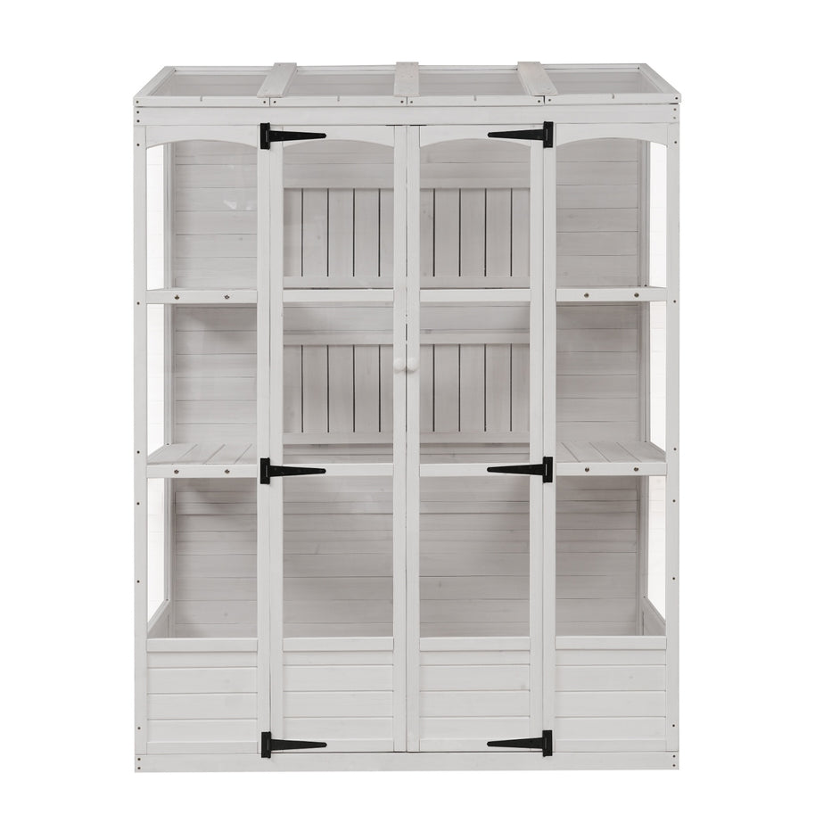 Serre Florence blanche de VidaXL pour jardinage intérieur et extérieur, structure en métal avec toile résistante.