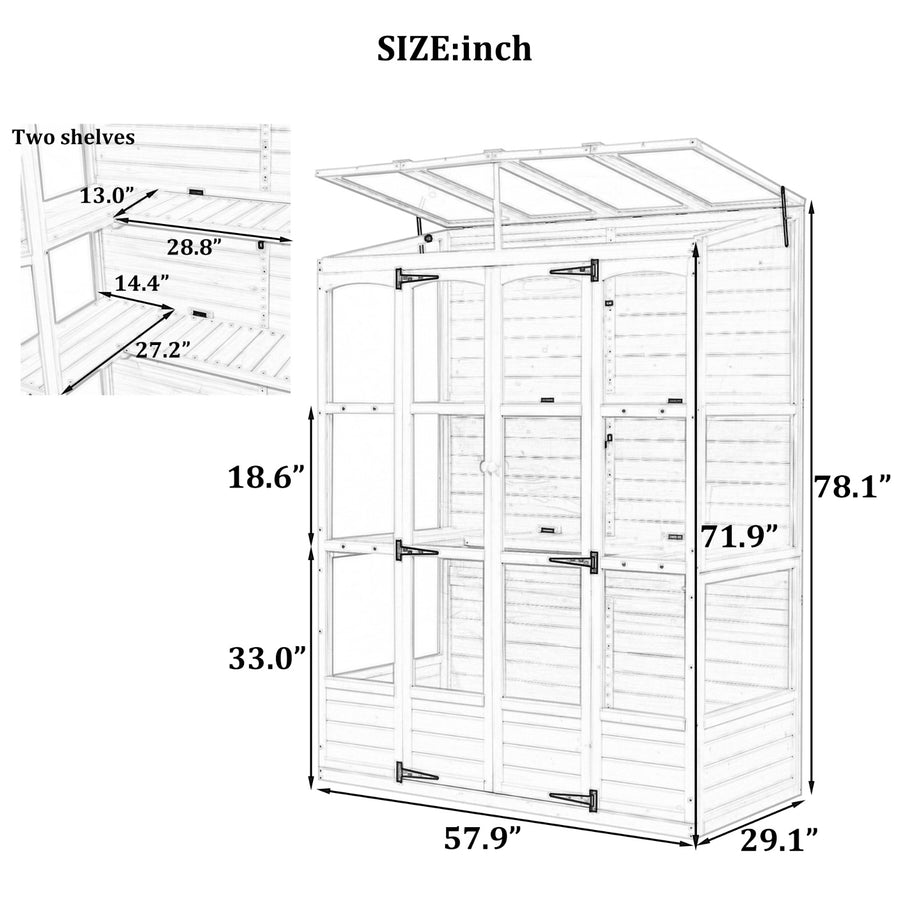 Serre Florence blanche pour jardin, structure en métal et parois en verre, idéale pour cultiver des plantes à la maison et au jardin.