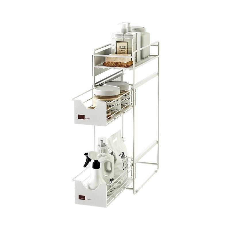 Support de rangement Joliette VidaXL avec deux sections blanches, pratique pour organiser votre espace de manière élégante.