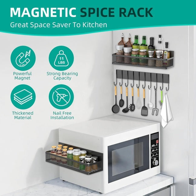 Support magnétique Barrie VidaXL, kit de 2 pièces noir, idéal pour fixer ou organiser des objets magnétiques.