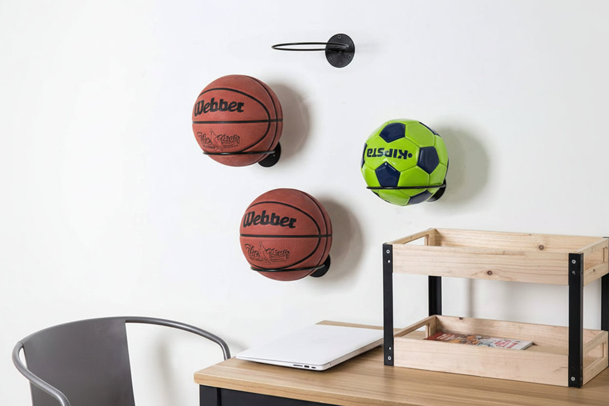 Wall-mounted Basketball Storage Rack Frame Holder Household - HAUSSLYON