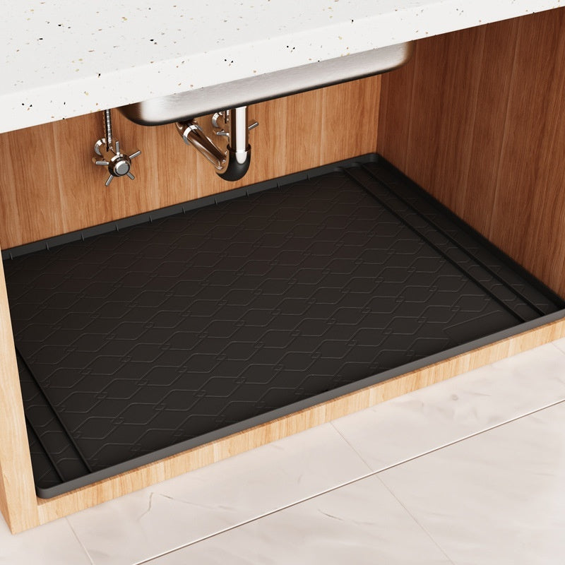 Tapis d'évier noir VidaXL RICHER, en caoutchouc, antidérapant, pour protéger la surface de l'évier.