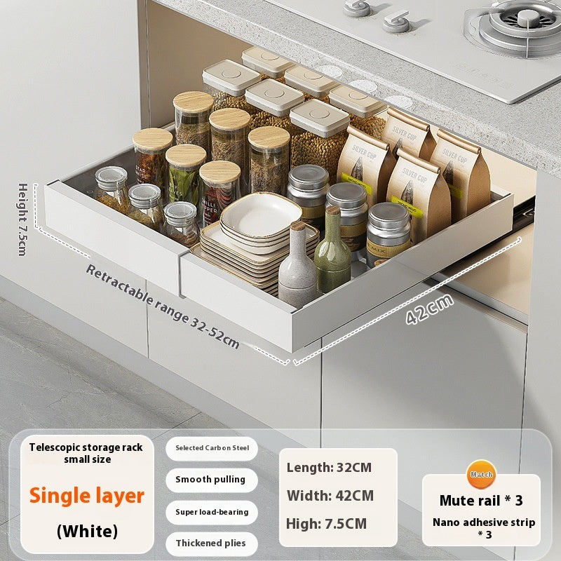 Tiroir coulissant noir Filion de VidaXL, pour meuble de rangement, 32-52 cm de longueur, design moderne et pratique.