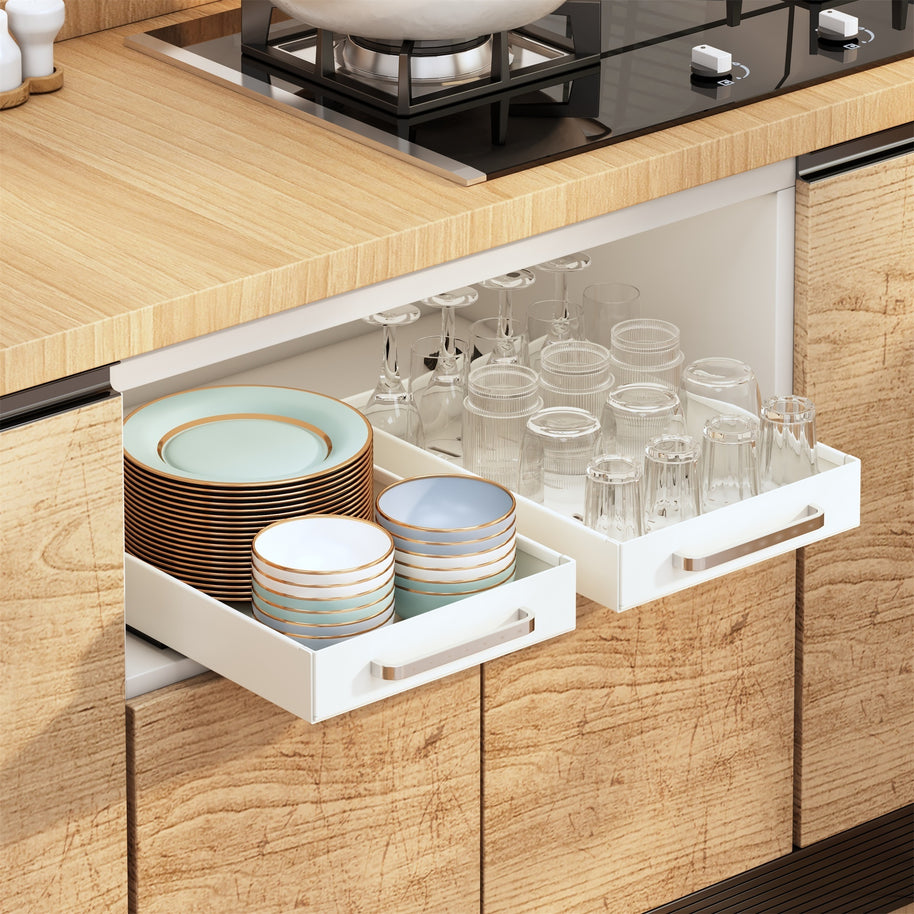 Tiroir coulissant blanc VidaXL Lavaltrie pour meuble de rangement, simplicité et fonctionnalité.