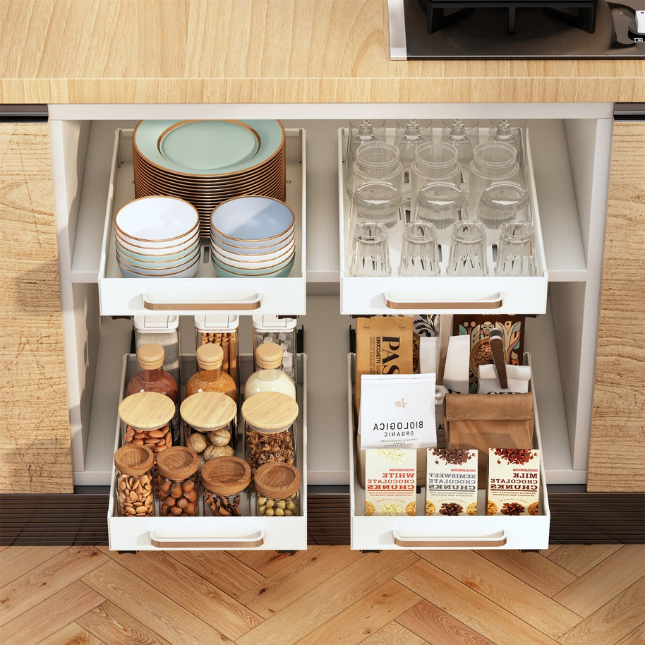 Tiroir coulissant blanc VidaXL Lavaltrie pour meuble de rangement, conçu pour une ouverture facile et un espace organisé.
