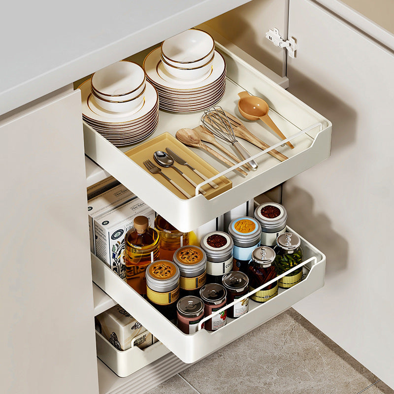 Tiroir coulissant VidaXL Malabo, large 20cm, profondeur 43cm, en bois clair, pour meuble de rangement moderne.
